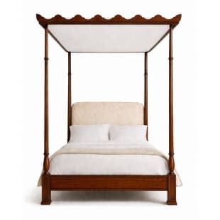 Beaumont — four-poster canopy bed in polished wood